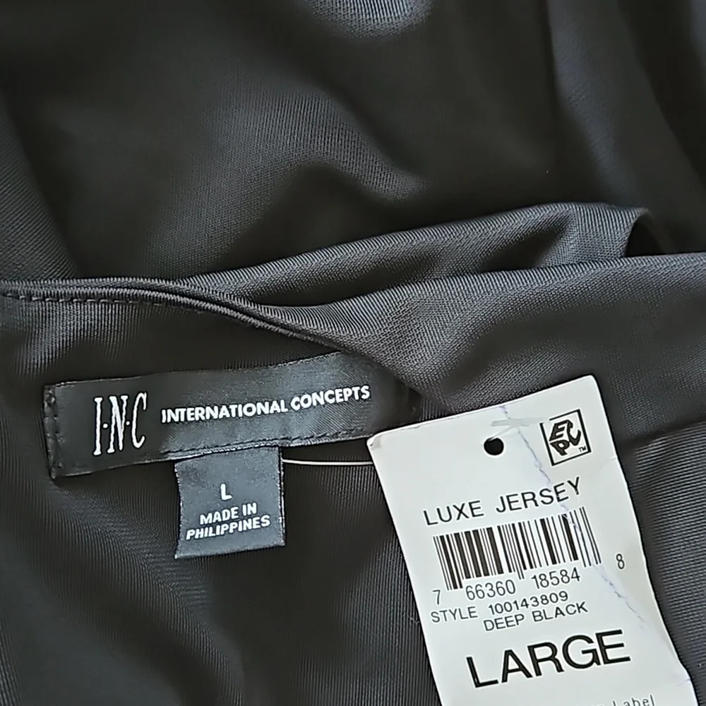 INC International Concepts sleeveless black ruched front dress-L - Picture 5 of 8